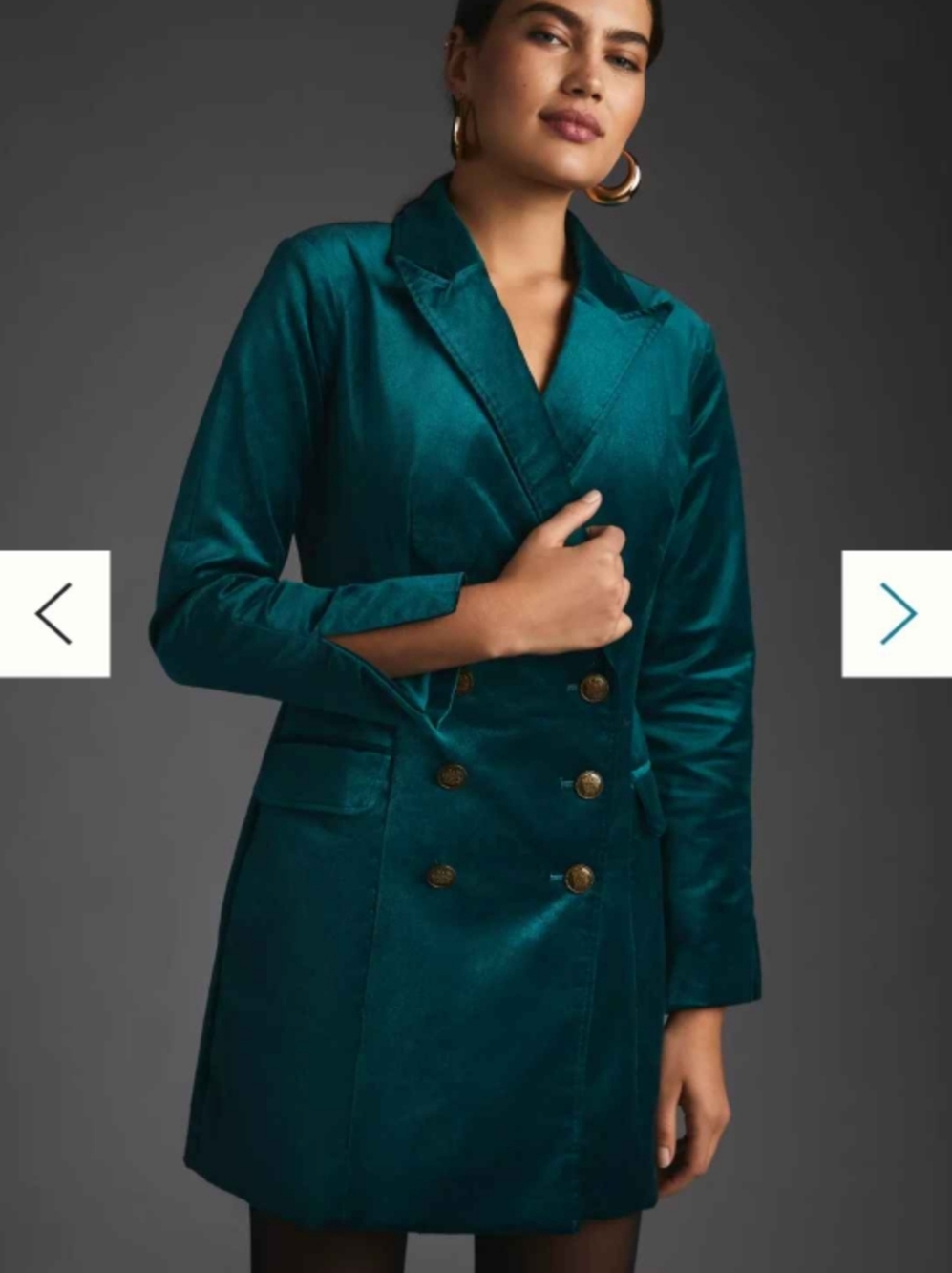 ANTHROPOLOGIE Maeve Velvet Blazer Dress jade green 6 - Picture 4 of 9